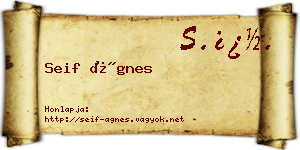 Seif Ágnes névjegykártya
