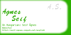 agnes seif business card